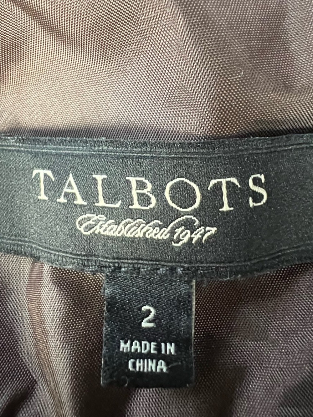 Talbots Brown Houndstooth Asymmetrical Midi Skirt Size 2 - Picture 11 of 11